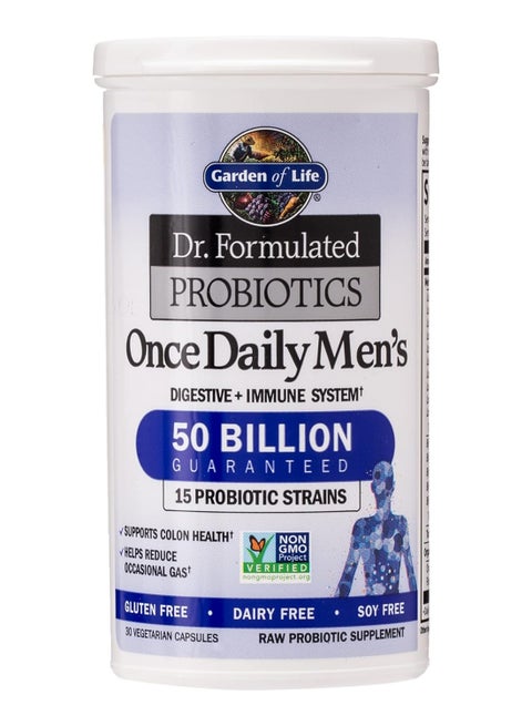 Dr. Formulated Probiotics For Men Once Daily Infused With 15 Probiotics Strains Supports Immune System And Digestive Health 30 Vegetarian Capsules