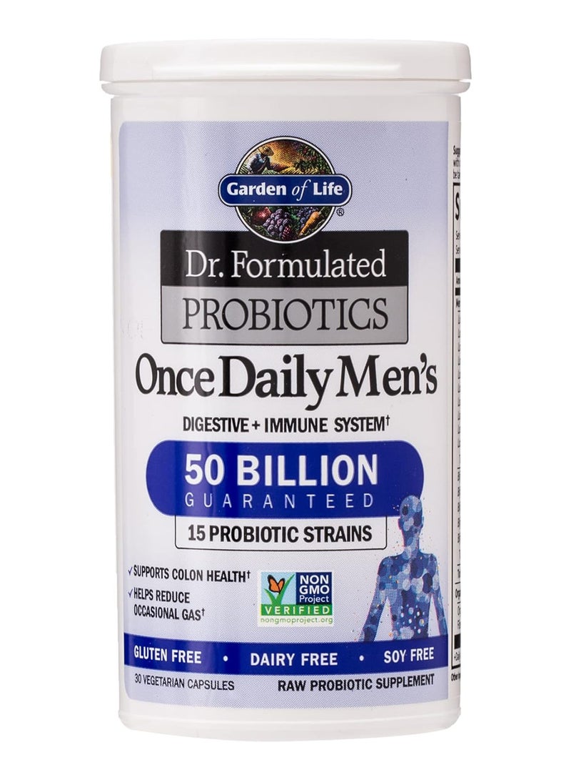Garden of Life - Dr. Formulated Probiotics For Men Once Daily Infused With 15 Probiotics Strains Supports Immune System And Digestive Health 30 Vegetarian Capsules - Image 1