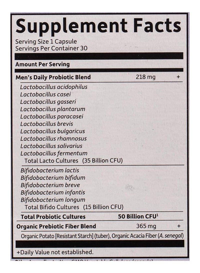 Garden of Life - Dr. Formulated Probiotics For Men Once Daily Infused With 15 Probiotics Strains Supports Immune System And Digestive Health 30 Vegetarian Capsules - Image 1