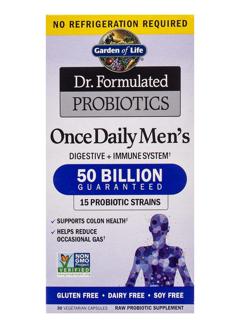 Garden of Life - Dr. Formulated Probiotics For Men Once Daily Infused With 15 Probiotics Strains Supports Immune System And Digestive Health 30 Vegetarian Capsules - Image 1