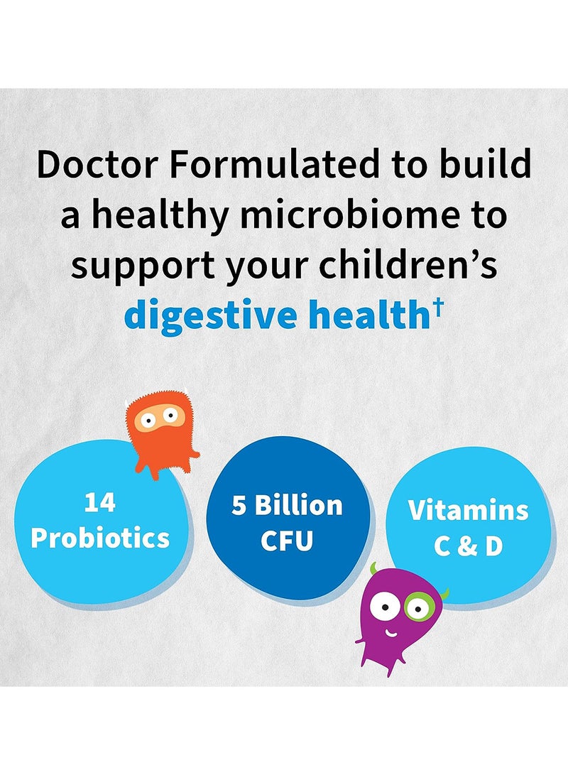 Garden of Life - Dr. Formulated Probiotics For Kids Berry And Cherry Flavor Infused With 14 Probiotic Strains And Vitamin C & D Promotes Immune System And Digestive Health 30 Chewable Tablets - Image 1