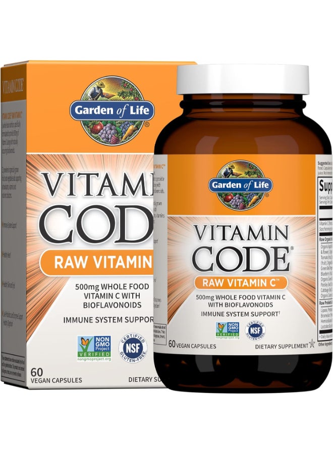Garden of Life Vitamin Code Raw Vitamin C, 60 Vegan Capsules - Image 1