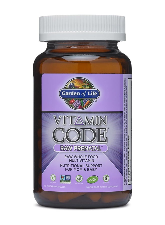 Garden of Life Vitamin Code Raw Prenatal Raw Whole Food Multivitamin Nutritional Support 90 Vegetarian Capsules  - Image 2