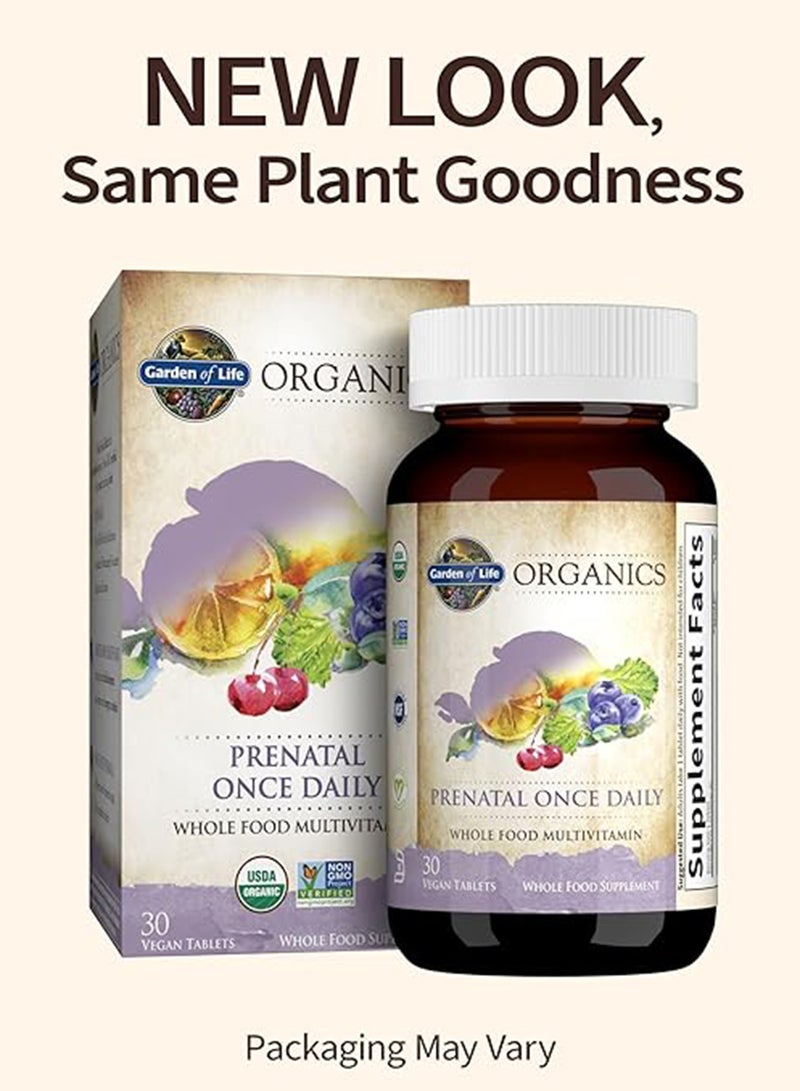 Organics Prenatal Once Daily Whole Food Multi Vitamin Supplement 30 Vegan Tablet - pnsku/N15014824A/45/_/1719899291/5d3dbb2e-42a1-48b0-8f1d-ba374c4a6e74