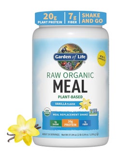Raw Organic Meal Vanilla Flavor Plant Based Meal Replacement Shake 0G Sugar, 20G Protein And 7G Fiber 28 Servings 1050G