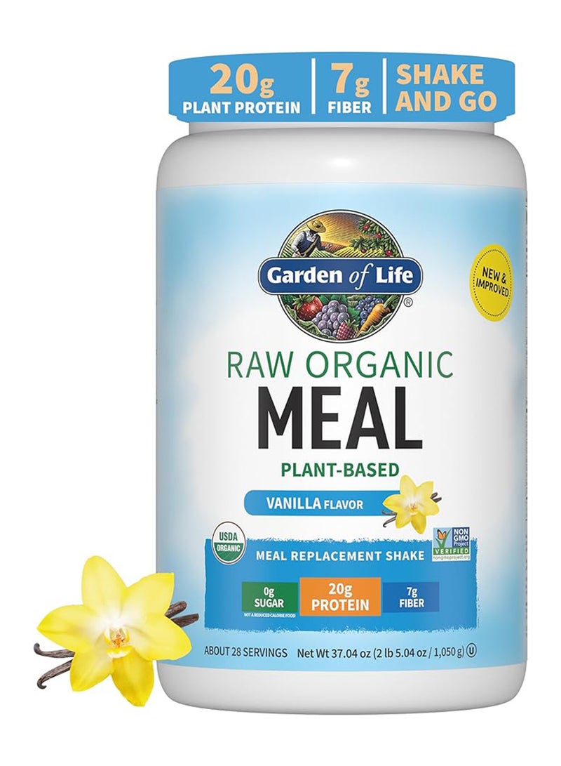 Garden of Life - Raw Organic Meal Vanilla Flavor Plant Based Meal Replacement Shake 0G Sugar, 20G Protein And 7G Fiber 28 Servings 1050G - Image 1
