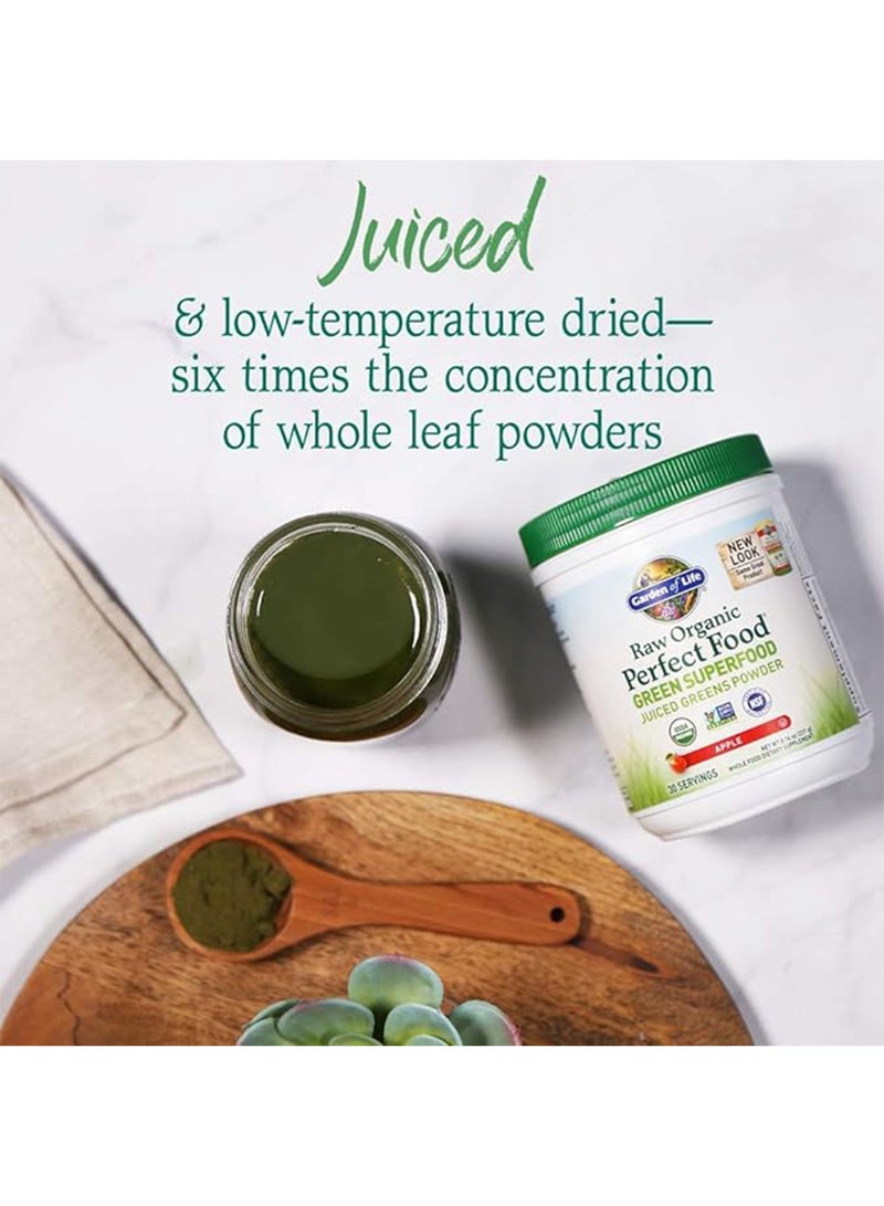 Garden of Life - Garden Of Life Raw Organic Perfect Food Green Superfood Juiced Greens Powder Apple Whole Food Dietary Supplement 30 Servings (Packaging May Vary) 231G - Image 1
