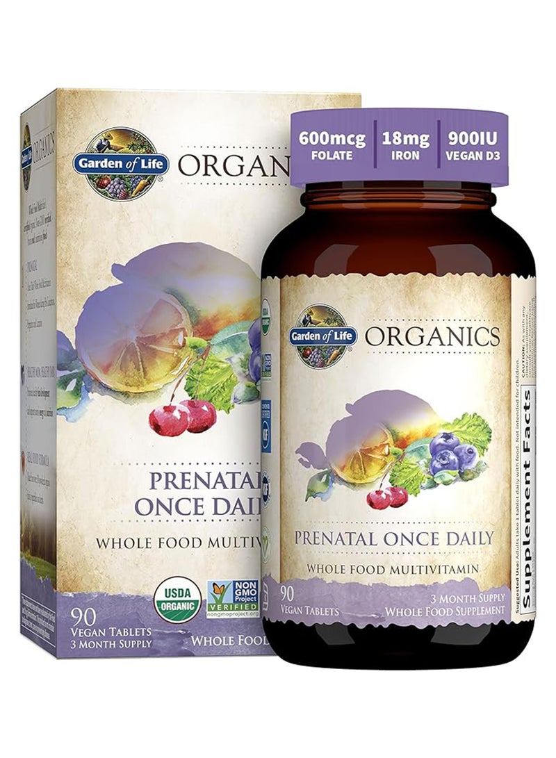 Garden Of Life Organics Prenatal Once Daily Whole Food Multi Vitamin 90 Vegan Tablets - Image 2