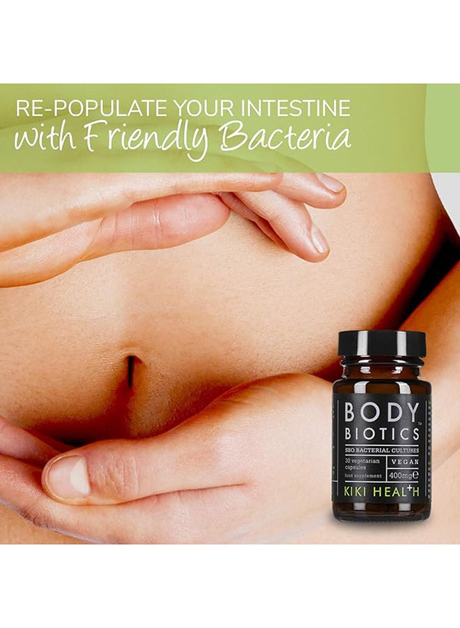 Body Biotics Sbo Bacterial Cultures Vegan Food Supplement 30 Vegetarian Capsules 400Mg