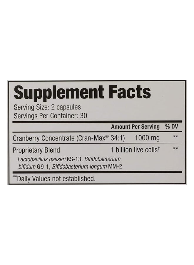 kyolic Cran+ Probiotic Urinary Tract And Bladder Health 3 Strain Probiotic Supplement 60 Capsules - Image 3