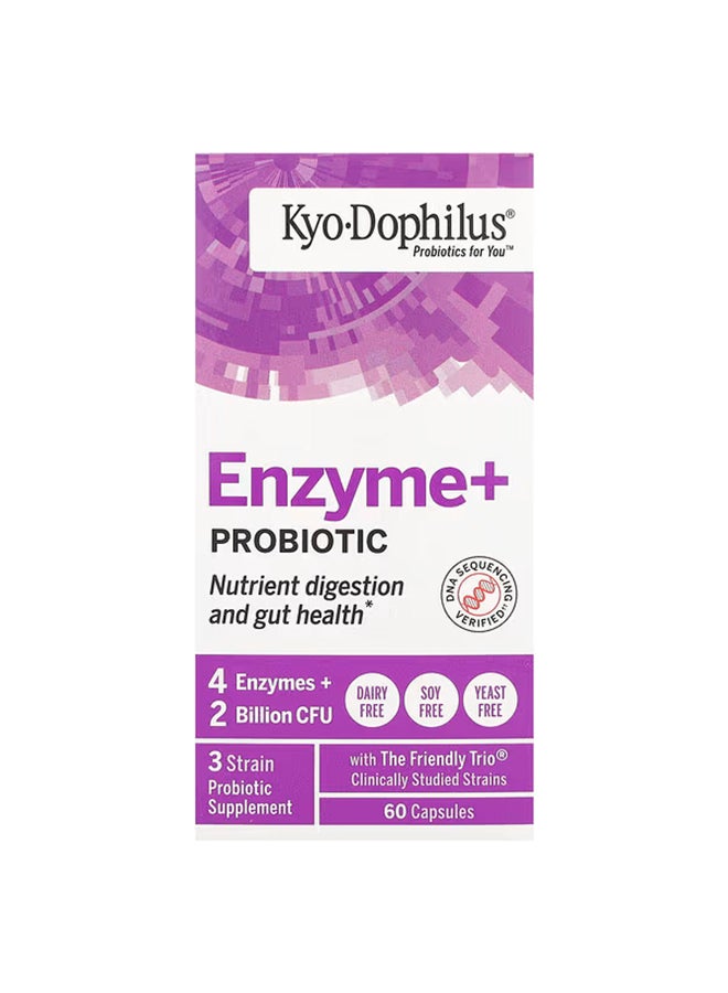 Kyolic, Kyo Dophilus, Enzyme + Probiotic, 60 Capsules - Image 1