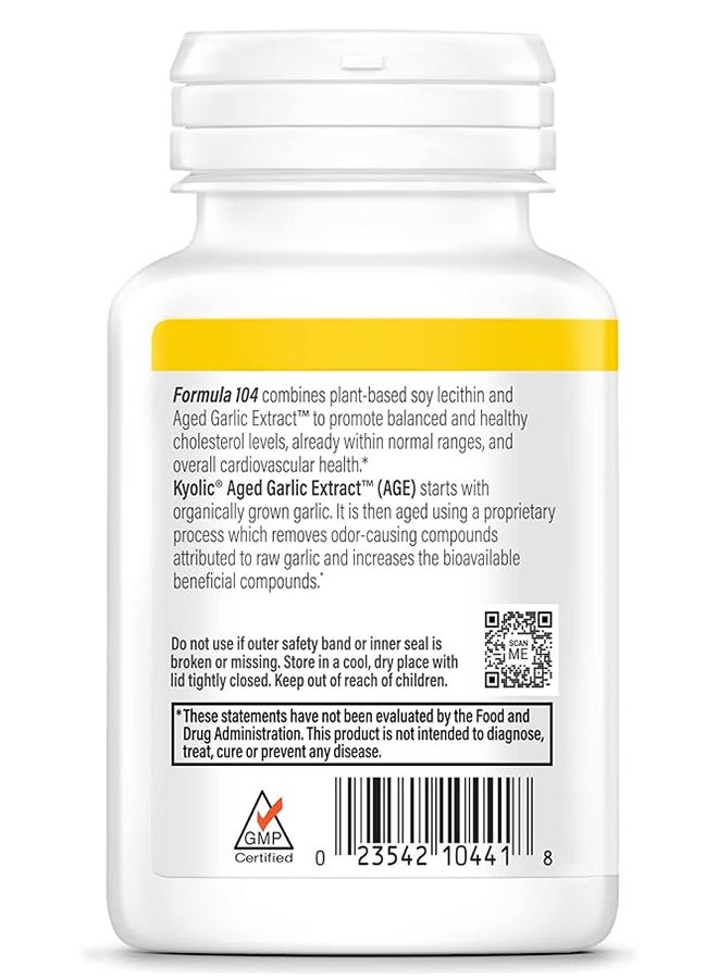 Cholesterol Health Herbal Dietary Supplement Aged Garlic Extract Infused With Lecithin Formula 104 100 Capsules