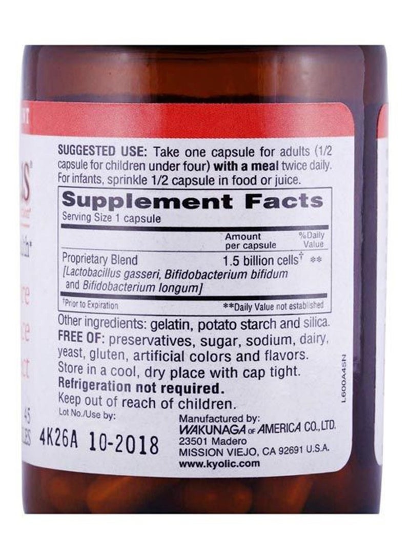 kyolic Dophilus Restore Balance Protect Probiotic Supplement Promotes Healthy Intestinal Function For Digestion And Immune Health 45 Capsules - Image 3