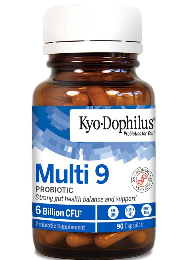 kyolic Kyo-Dophilus Multi 9 Probiotic - Multi-Strain Probiotic Blend for Digestive Function, Healthy Gut Flora & Microbiome Support - 6 Billion CFU - Gluten-Free - 90 Capsules - Image 2