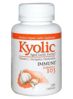 Immune Formula 103 Aged Garlic Extract Odorless Enriched With Vitamin C, Astragalus, Mushrooms 100 Capsules