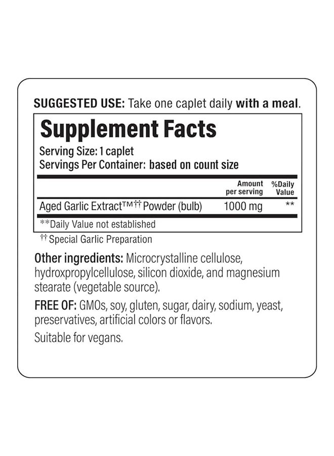 kyolic Cardiovascular Health Herbal Aged Garlic Extract One Per Day Formula 250 100 Vegan Caplets - Image 2