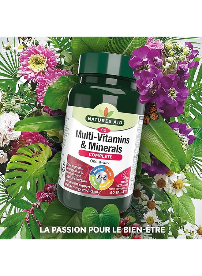Natures Aid - Multi Vitamins And Minerals Complete Zinc Supports Vitamin B12 1 In A Day 90 Tablets - Image 1