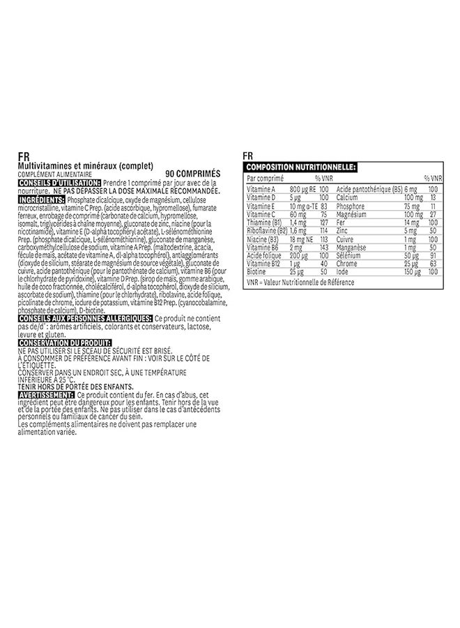 Natures Aid - Multi Vitamins And Minerals Complete Zinc Supports Vitamin B12 1 In A Day 90 Tablets - Image 1