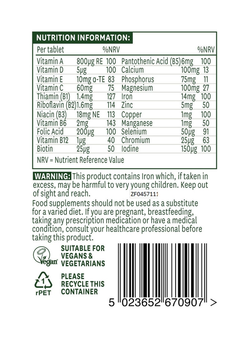 Natures Aid Multi Vitamins And Minerals Complete Zinc Supports Vitamin B12 1 In A Day 90 Tablets - Image 5