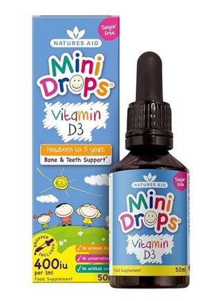 Mini Drops Vitamin D3 Sugar Free Food Supplement 50Ml