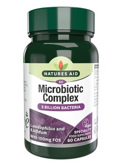Natures Aid Microbiotic Complex 2 Billion Bacteria L.Acidophilus And B.Bifidum With 100 Mg 60 Capsules  - Image 1