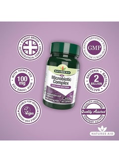 Natures Aid Microbiotic Complex 2 Billion Bacteria L.Acidophilus And B.Bifidum With 100 Mg 60 Capsules  - Image 3