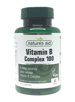 Natures Aid Vitamin B Complex 100 Food Supplement A Mega Potency Time Release 60 Tablets  - Image 1