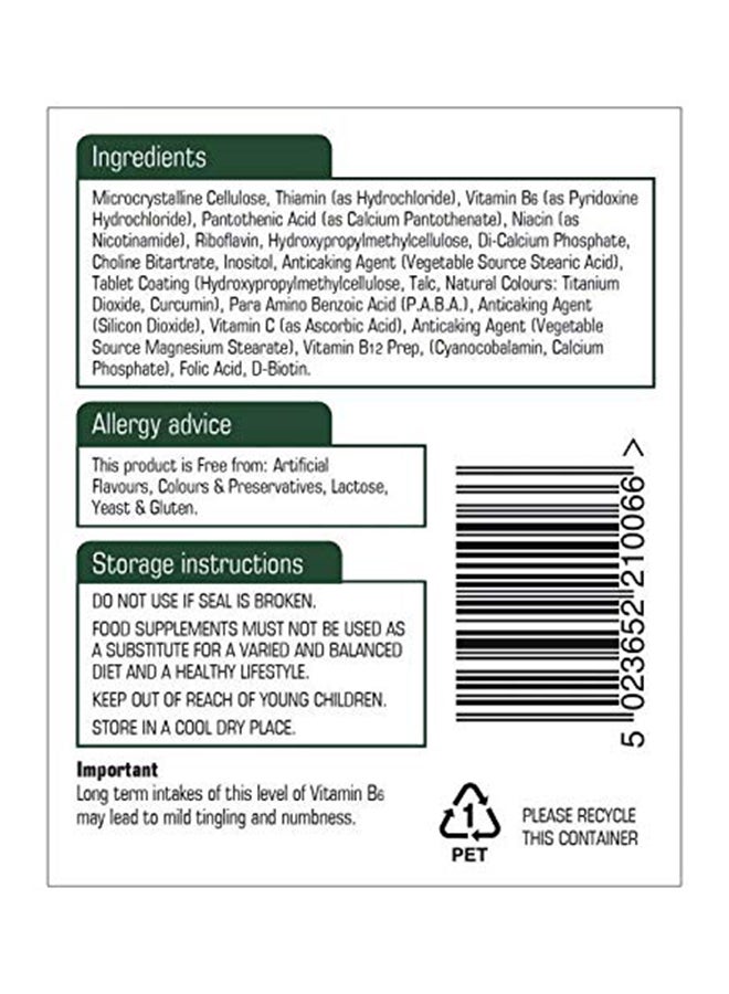 Buy Natures Aid Vitamin B Complex 100 Food Supplement A Mega Potency ...