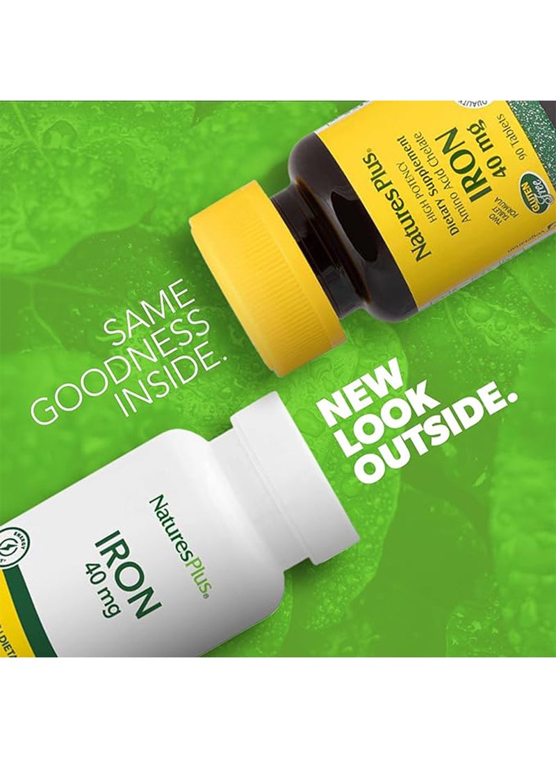 Natures Plus Iron 40 Mg Dietary Supplement Energy Support 90 Tablets - Image 2