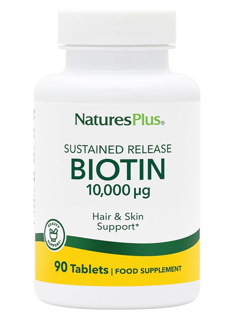 Natures Plus Sustained Release Biotin 10000Mg For Hair And Skin Support Beauty Support 90 Tablets - Image 1