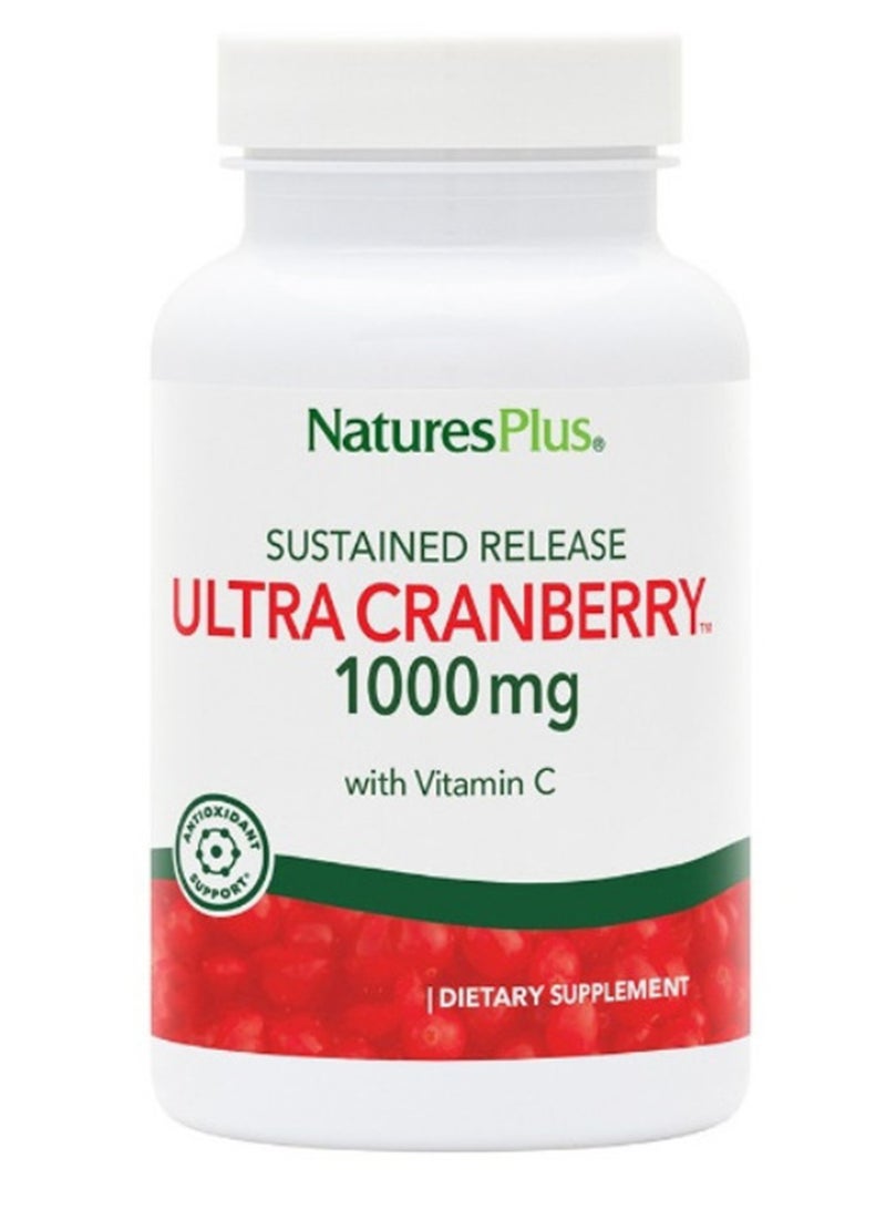 Natures Plus Sustained Release Utlra Cranberry 1000Mg Infused With Vitamin C Dietary Supplement Antioxidant Support 60 Tablets - Image 1