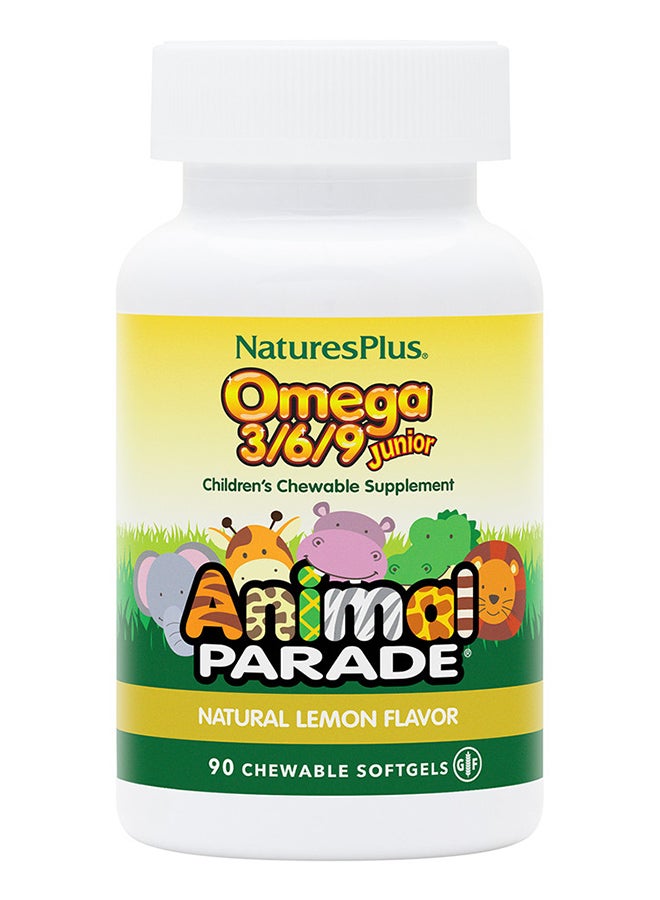 Natures Plus Omega 3/6/9 Junior Children'S Chewable Supplement Animal Parade Neutral Lemon Flavor 90 Chewable Tablets - Image 1