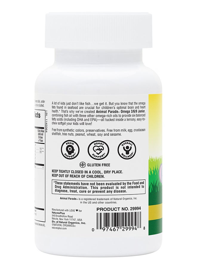 Natures Plus Omega 3/6/9 Junior Children'S Chewable Supplement Animal Parade Neutral Lemon Flavor 90 Chewable Tablets - Image 3