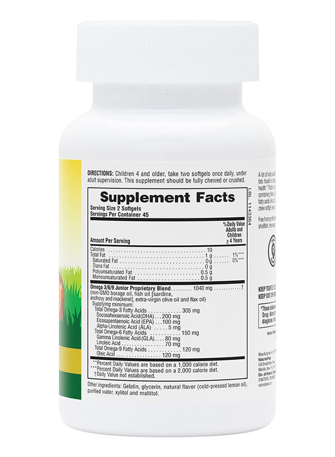 Natures Plus Omega 3/6/9 Junior Children'S Chewable Supplement Animal Parade Neutral Lemon Flavor 90 Chewable Tablets - Image 2