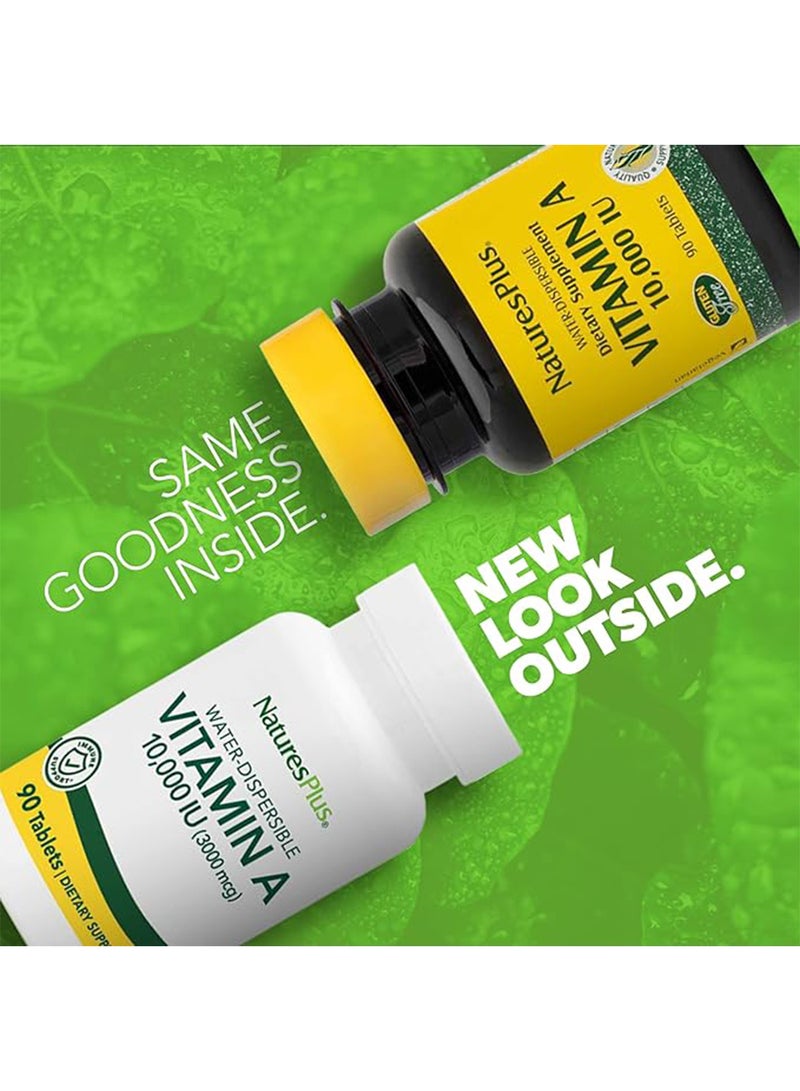 Natures Plus Water-Dispersible Vitamin A 10000 Iu Dietary Supplement Immune Support 90 Tablets - Image 2