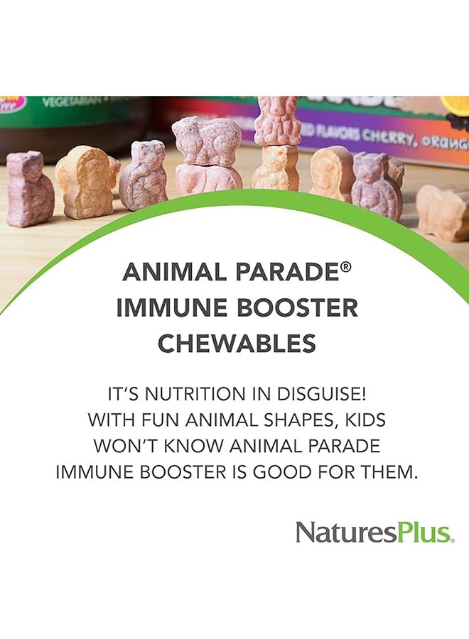 Natures Plus - Immune Booster Animal Parade Kids Antioxidant Supplement Tropical Berry Flavor  90 Chewable Tablets - Image 1