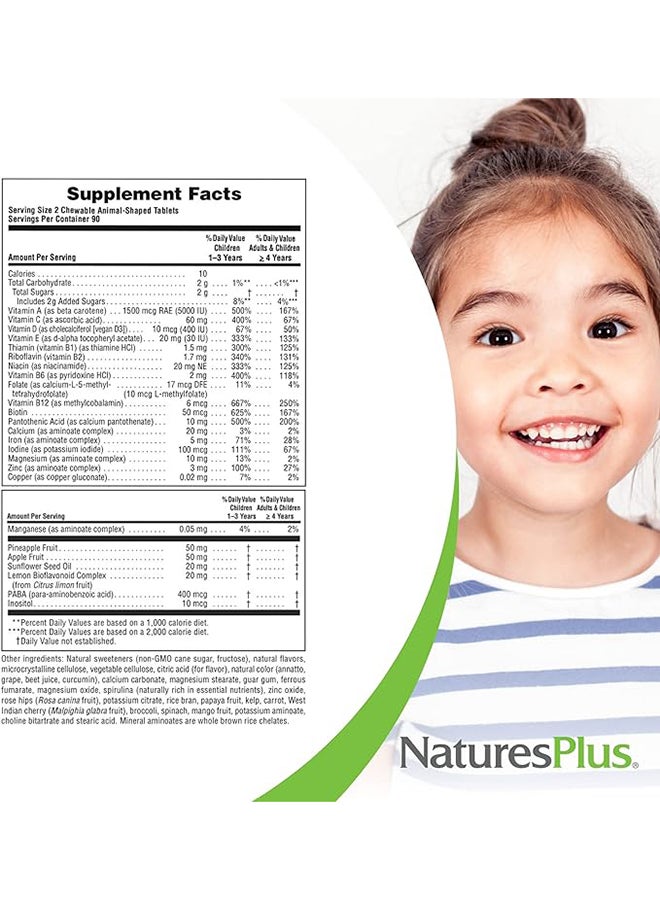 Natures Plus Animal Parade Multivitamin Children'S Chewable Supplement  Cherry Grape And Orange Flavor 180 Animal Shaped Tablets - Image 5