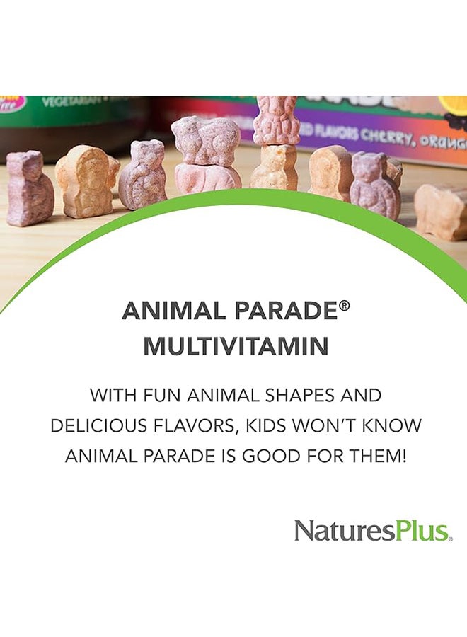 Natures Plus Animal Parade Multivitamin Children'S Chewable Supplement  Cherry Grape And Orange Flavor 180 Animal Shaped Tablets - Image 3