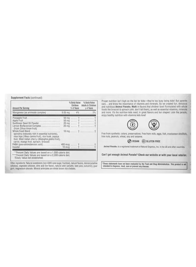 Natures Plus Animal Parade Kids Multivitamin & Minerals | Orange Flavor | Vegetarian Gluten Free — 90 Chewable Tablets - Image 5