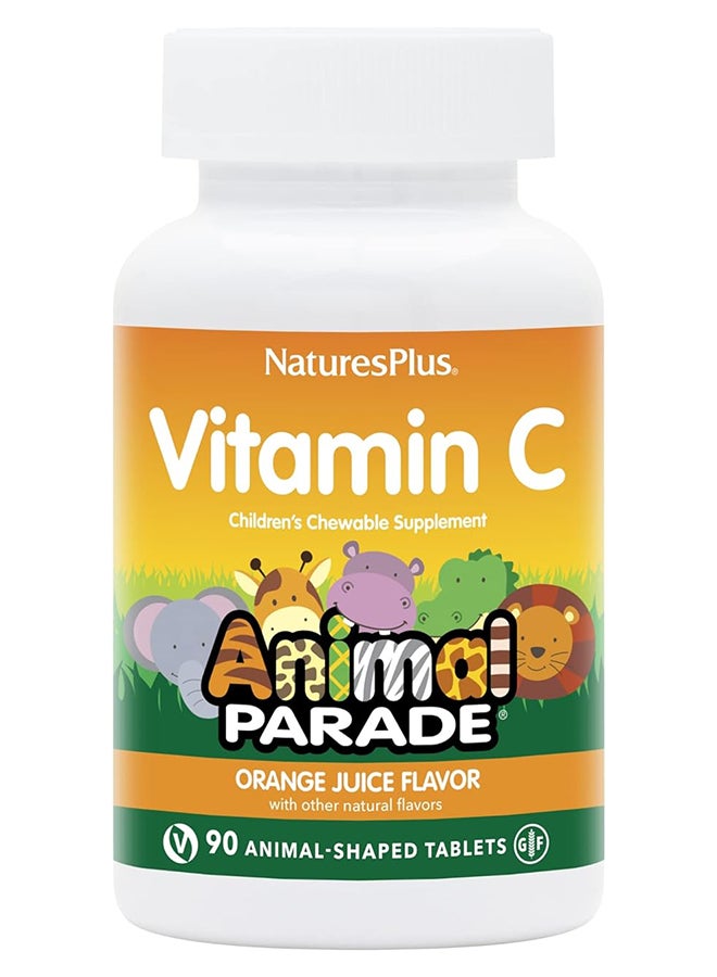 Natures Plus Animal Parade Vitamin C Children'S Chewable Supplement Orange Juice Flavor 90 Animal Shaped Tablets - Image 1