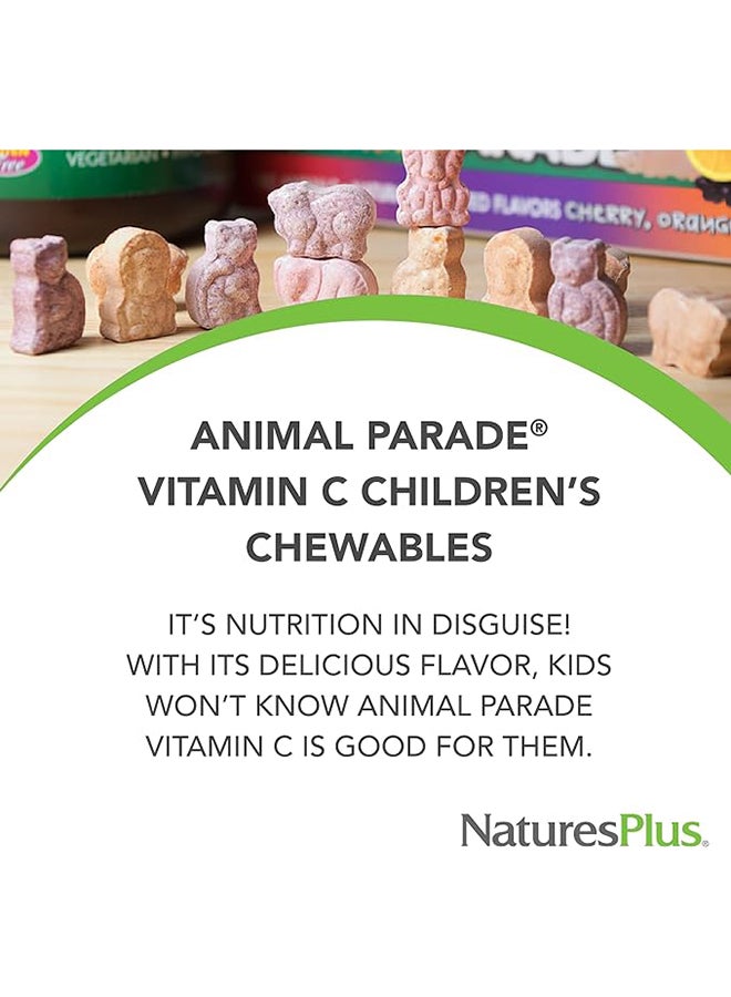 Natures Plus Animal Parade Vitamin C Children'S Chewable Supplement Orange Juice Flavor 90 Animal Shaped Tablets - Image 3
