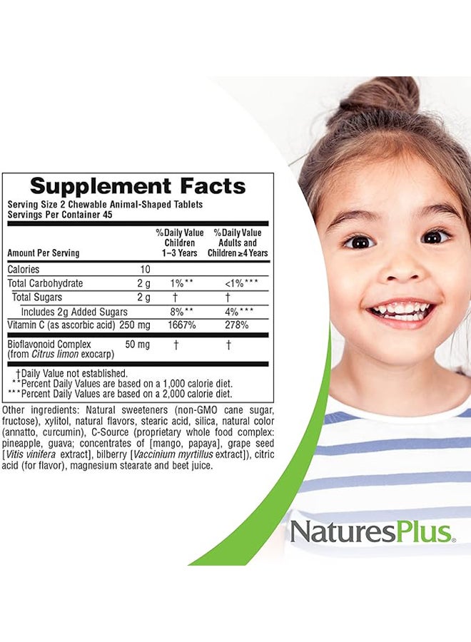 Natures Plus Animal Parade Vitamin C Children'S Chewable Supplement Orange Juice Flavor 90 Animal Shaped Tablets - Image 5