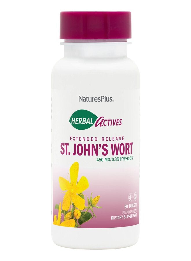 Natures Plus - Herbal Actives St. John's Wort 60 Vegetarian Tablets - Image 1