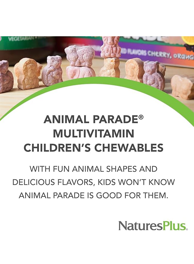 Natures Plus Multivitamin Animal Parade Children'S Chewable Supplement Cherry Flavor Infused With Vitamin D3, K2 And Prebiotics Sugar Free 90 Animal Shaped Tablets - Image 3