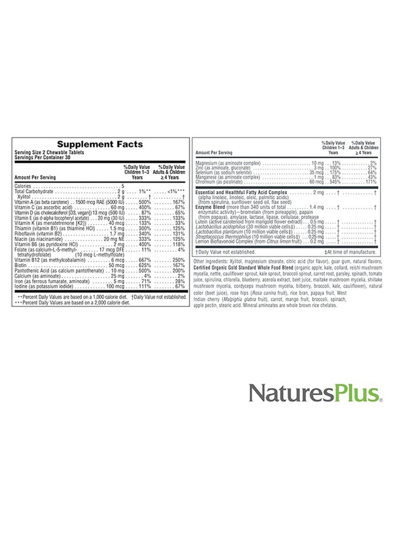 Multivitamin Animal Parade Children'S Chewable Supplement Gold Cherry Flavor Infused With Vitamin D3, K2 And Prebiotics Sugar Free 60 Animal Shaped Tablets - pnsku/N15015178A/45/_/1719899349/9564be9c-a7d8-4e26-9405-9e1e10ed916a