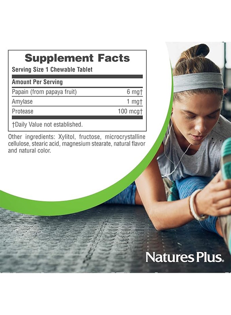 Natures Plus - Natures Chewable Plus Papaya Enzyme Supplement Digestive Aid Natural Supplement Gluten Free 180 Tablets - Image 1