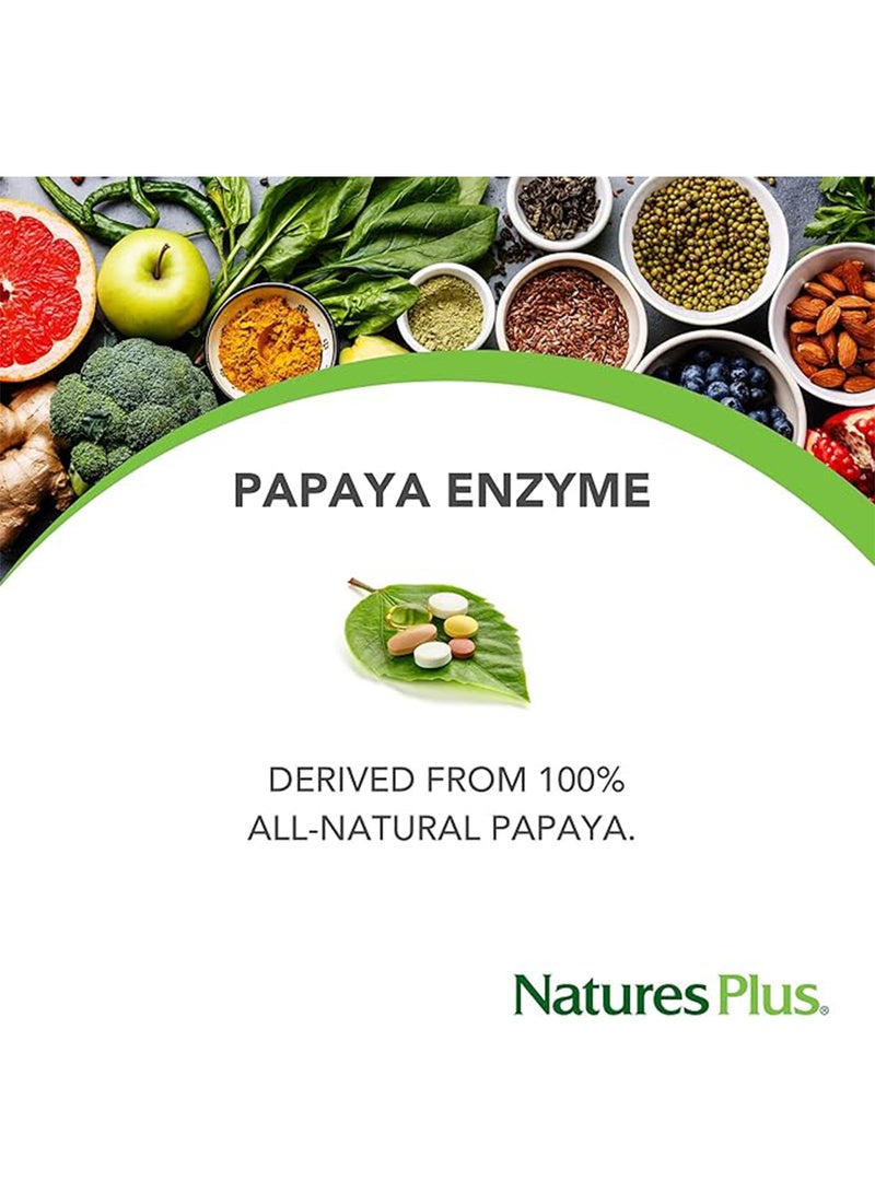 Natures Plus - Natures Chewable Plus Papaya Enzyme Supplement Digestive Aid Natural Supplement Gluten Free 180 Tablets - Image 1