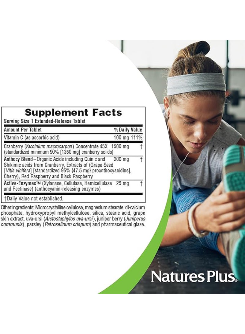 Natures Plus Herbal Actives Ultra Cranberry 1500 Extended Release Standardized Botanical Supplement 30 Vegetarian Tablets - Image 5