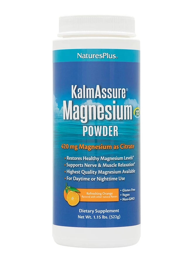 Nature's Plus Kalmassure Magnesium Powder Dietary Supplement Refreshing Orange 420 Mg Magnesium As Citrate 522 G - Image 1