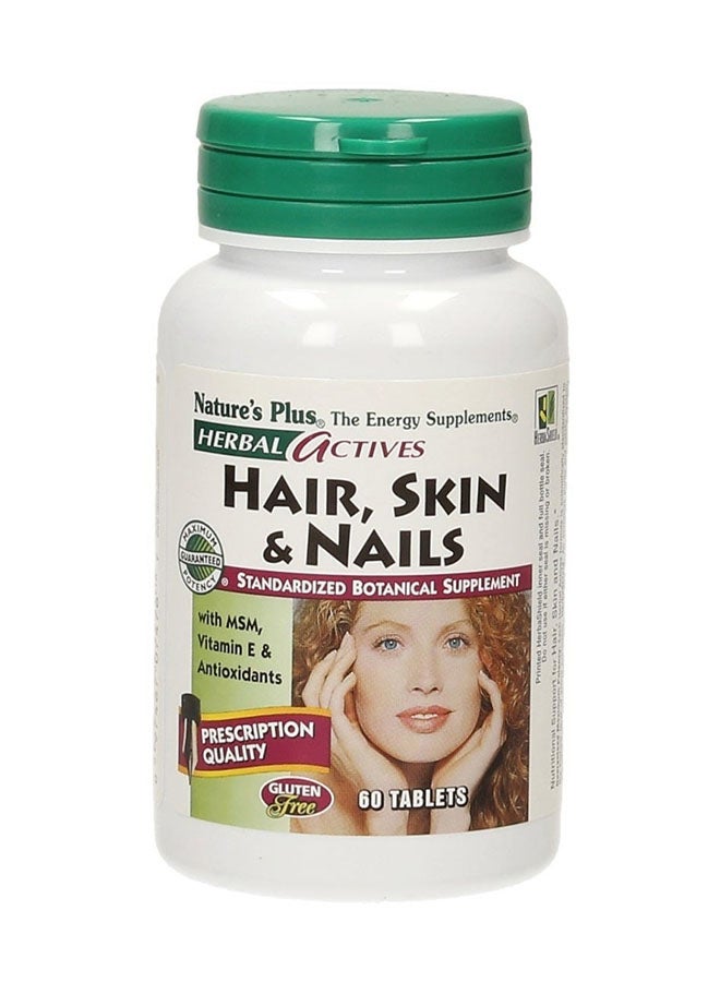 Natures Plus Herbal Actives  Hair, Skin And Nails - 60 Tablets - Image 1